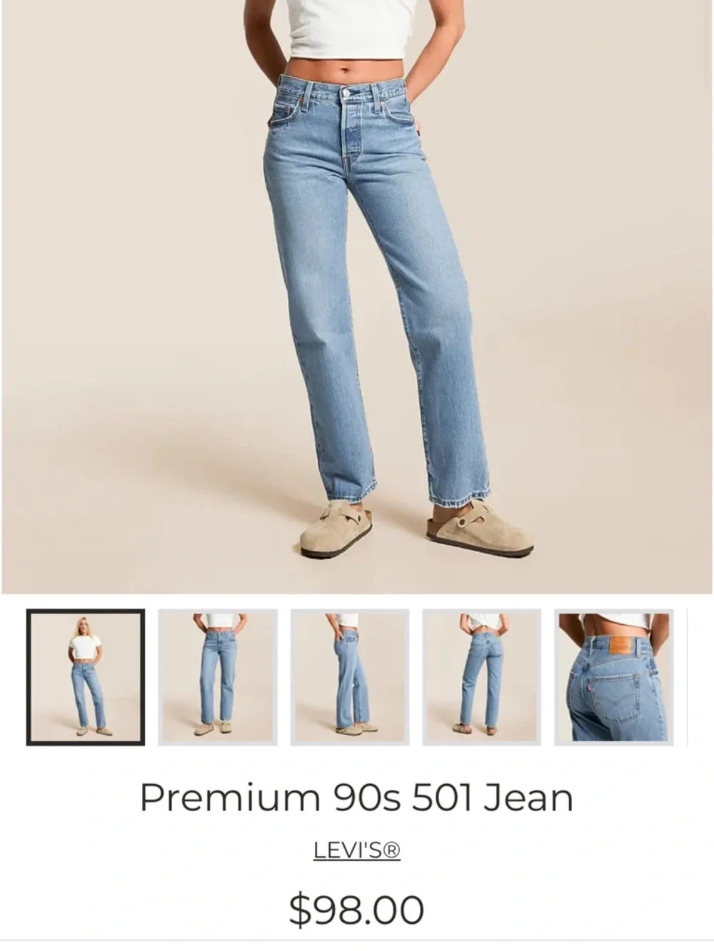 Levi’s 501 90s straight Jean “in love with you” size 23 - Picture 4 of 5